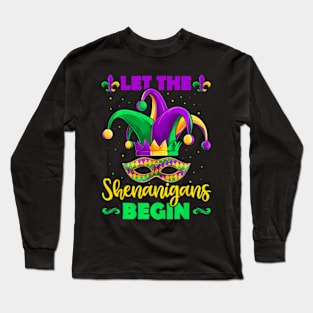 Let The Shenanigans Begin Mardi Gras Kids Men Women Long Sleeve T-Shirt